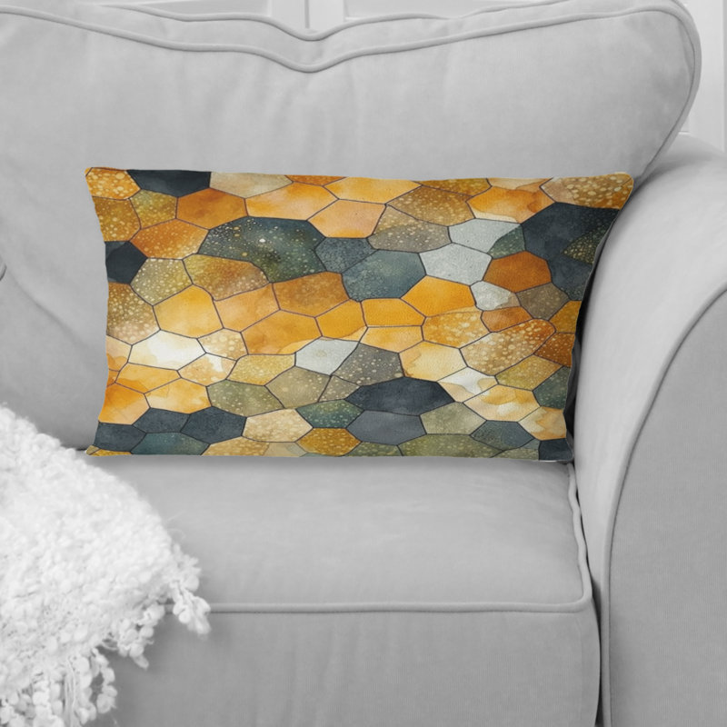 Coussin Colorful Hexagon II - Abstract Shapes, Rectangle 12"H x 20"W