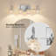 Éclairage pour meuble-lavabo en métal et chrome 4 lumières 23 po avec abat-jour en verre transparent pour la salle de bain (ampoules non incluses)-109616271-118588135