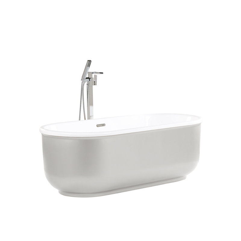 Jebediah 1700mm x 800mm Soaking Acrylic Bathtub, Silver