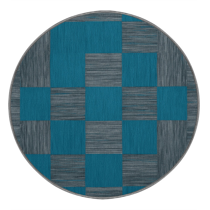 Machine Washable Botanical Brown Area Rug, Round 3'