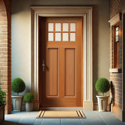 Universal Clear Glass Modern Exterior Unfinished Mahogany Front Door Slab with Door Slab Only