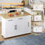 Kitchen Island With 2 Drawers And 2 Doors White-1914116748