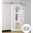 Sliding Barn Door with Hardware Lucia 2555 White Silk with Clear Glass 6.6FT Rail Hangers Sturdy Set Lite Wooden Solid Panel Interior Doors -30" x 80"-Clear Glass-Silver Rail-51703967