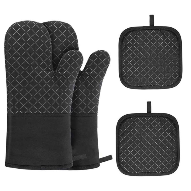 Gants de cuisine résistants à la chaleur (ensemble de 4)