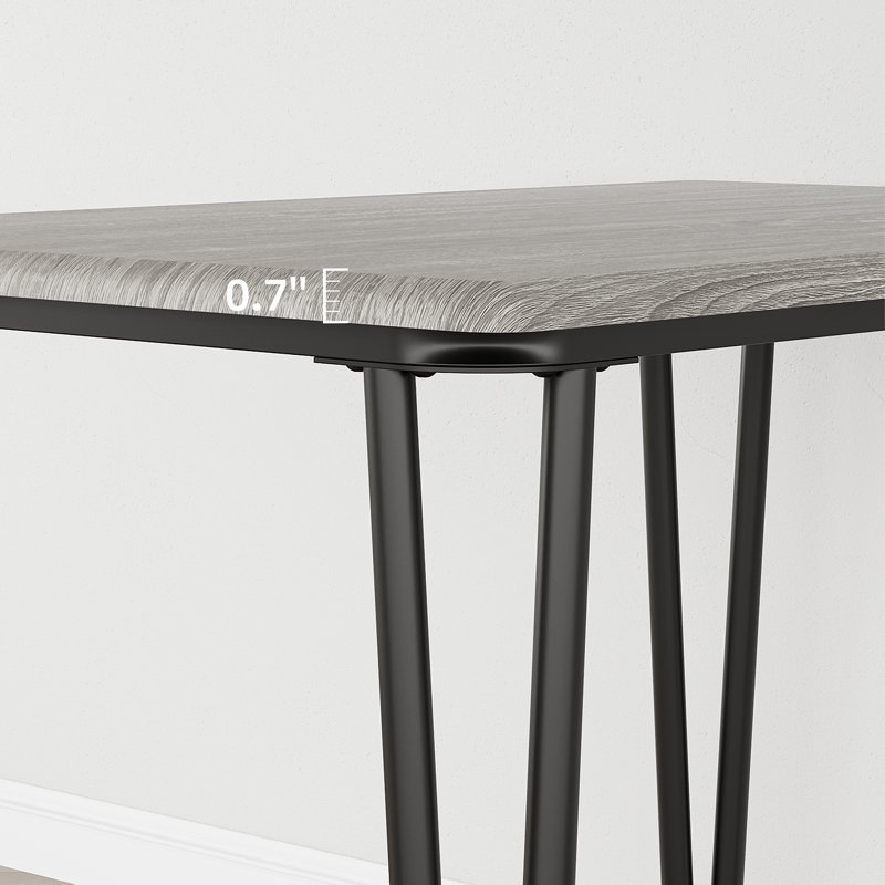 Dining Table Set for 4, Small Square Kitchen Table and 4 Upholstered Chairs, Gray