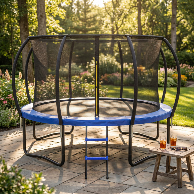 GOODSILO Backyard Trampoline, Black/Blue