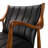 Genuine Leather Tufted Accent Armchair With Solid Wood Frame-437122934