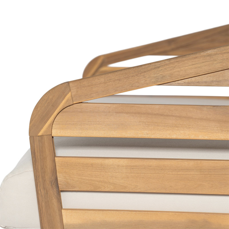 Ensemble de causeuse et table basse en bois d'acacia royal, beige, 2 Pcs: Table, Loveseat