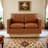 Berengarius Leather Loveseat with Gold Stainless Steel Base-224092894