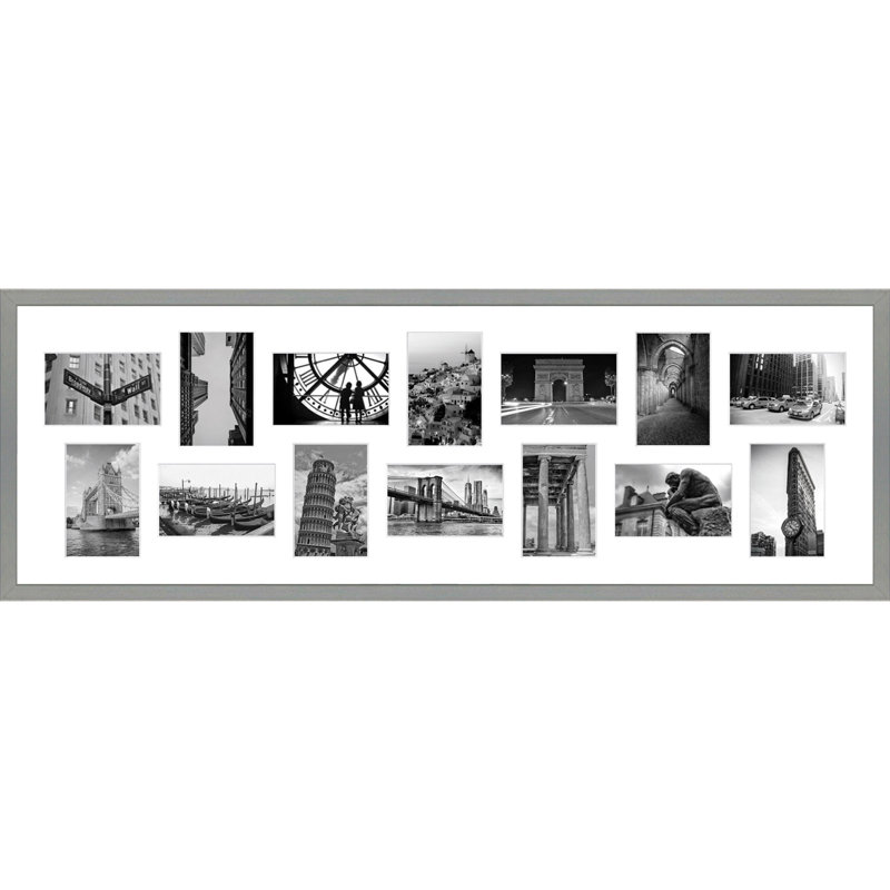Lashawne Wood Picture Frame with Mat, Light Grey