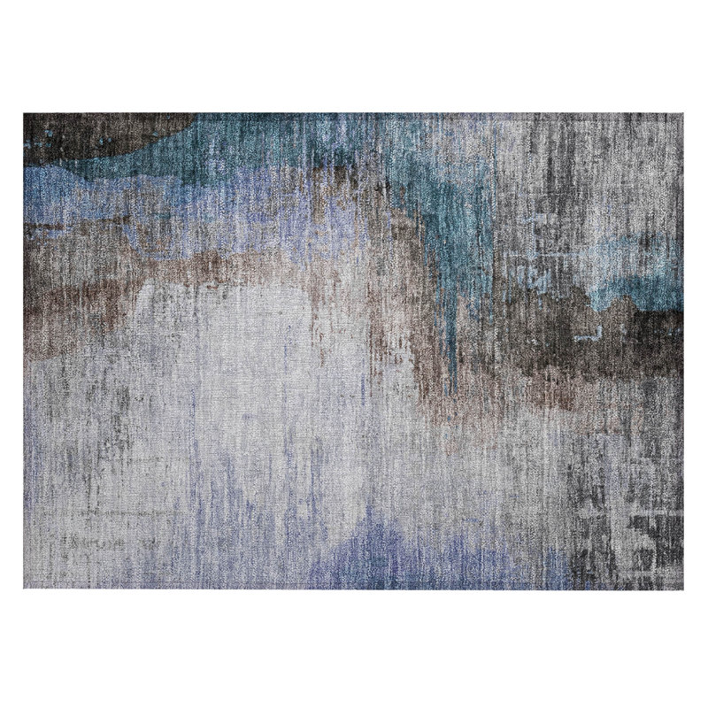 Machine Washable Indoor/Outdoor Xhevrie Brown Rug, Rectangle 1'8" x 2'6"