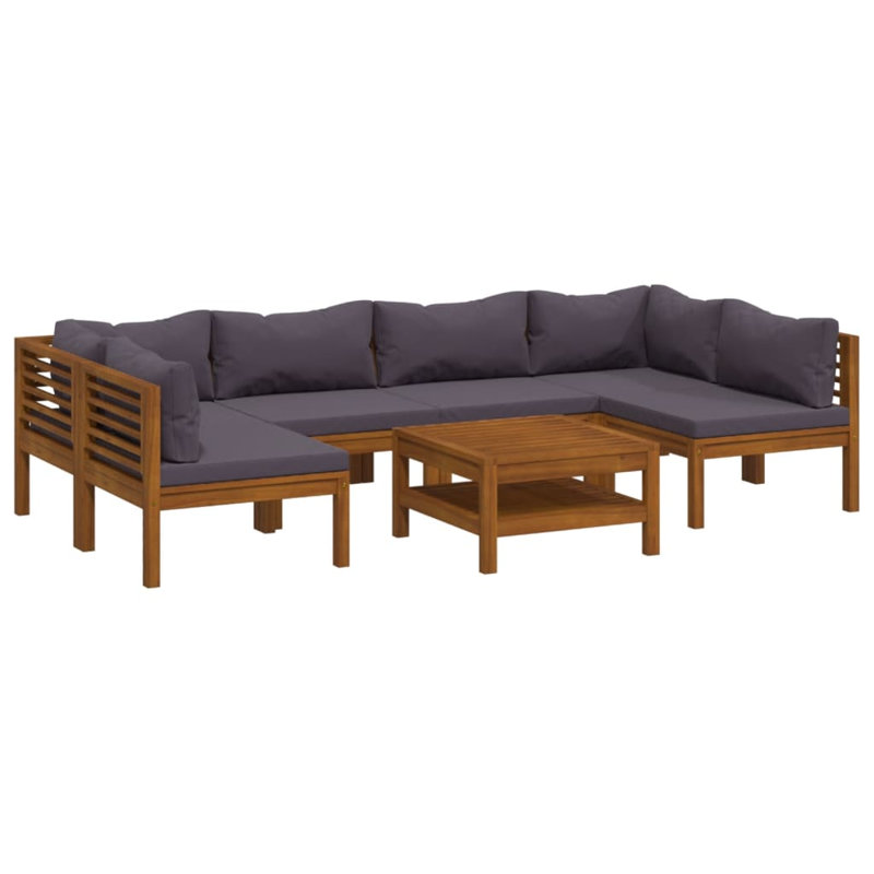 Ensemble de conversation modulaire 7 pièces Takiesha, Gris foncé