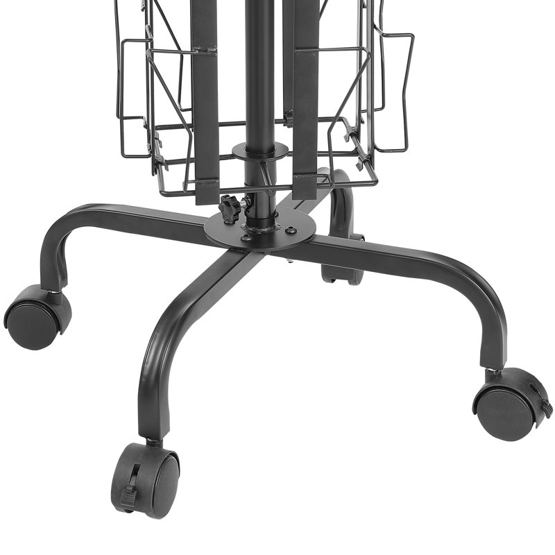 Greeting Cards Display Rack, 32 Pockets Rotating Postcard Brochure Display Stand with Sign Holder & 4 Wheels