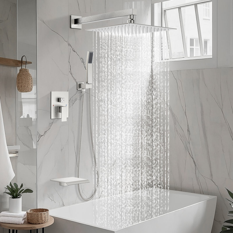 Robinet de douche 12 po, Nickel brossé