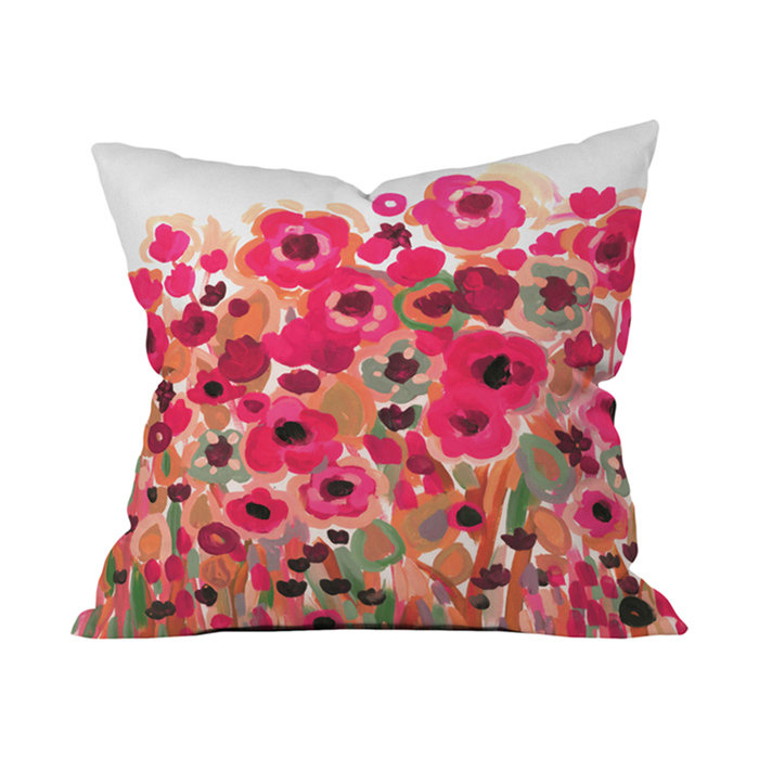Brightly Blooming Outdoor Throw Pillow Deny Designs
