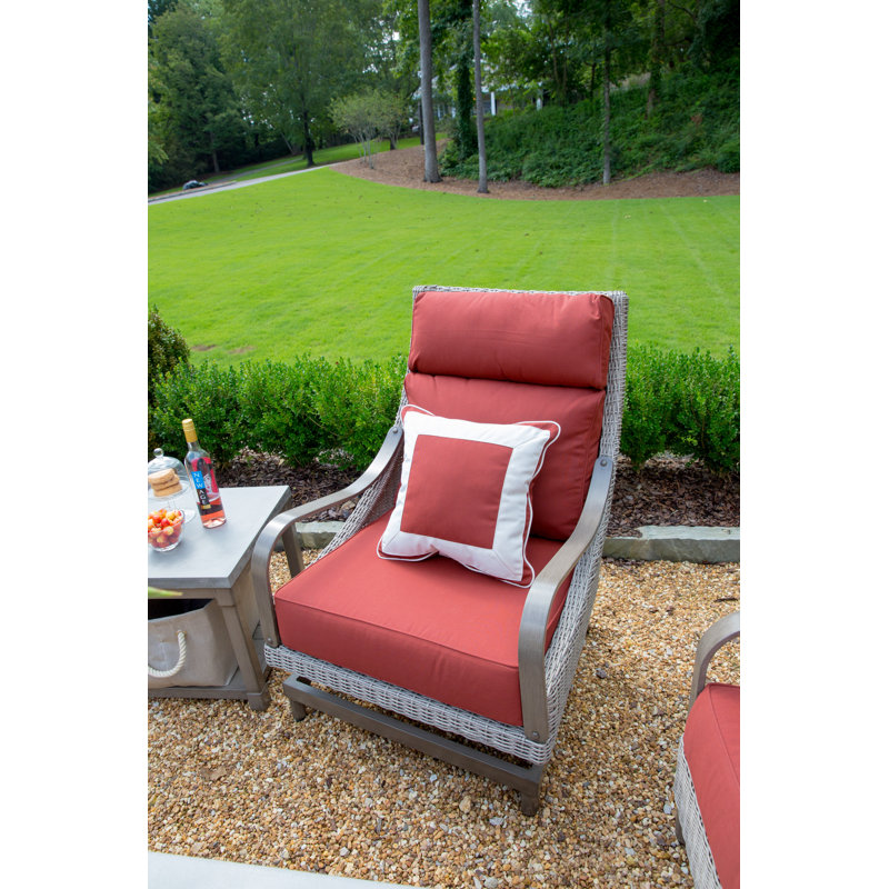 Maddox High Back Patio Chair with Sunbrella Cushions, Canvas Henna Sunbrella® Canvas