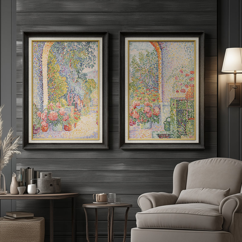 Ensemble de 2 œuvres d'art abstraites encadrées de qualité supérieure sur toile de qualité supérieure avec cadre de 26 po x 36 po