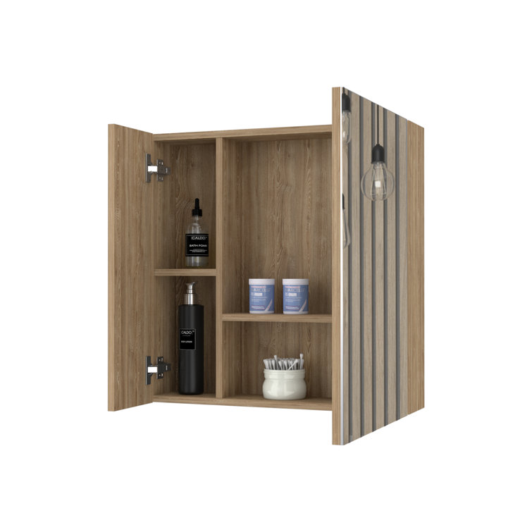 Anceline Surface Mount Medicine Cabinet with Mirror and 9 Fixed Shelves