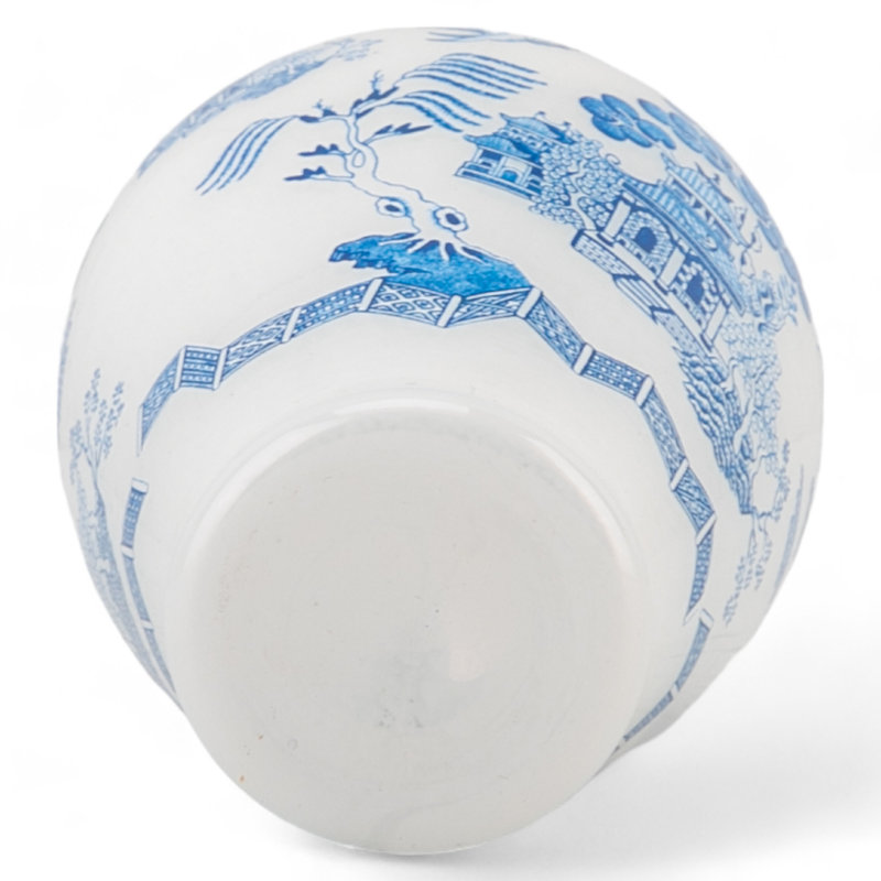 Ginger Jar Blue Glass Ornament, Blue/White