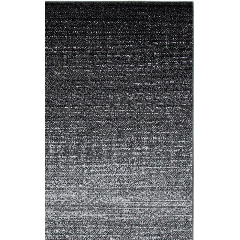 Tapis gris foncé / gris clair en polypropylène tissé à la machine Difranco, Rectangle 9 pi x 12 pi