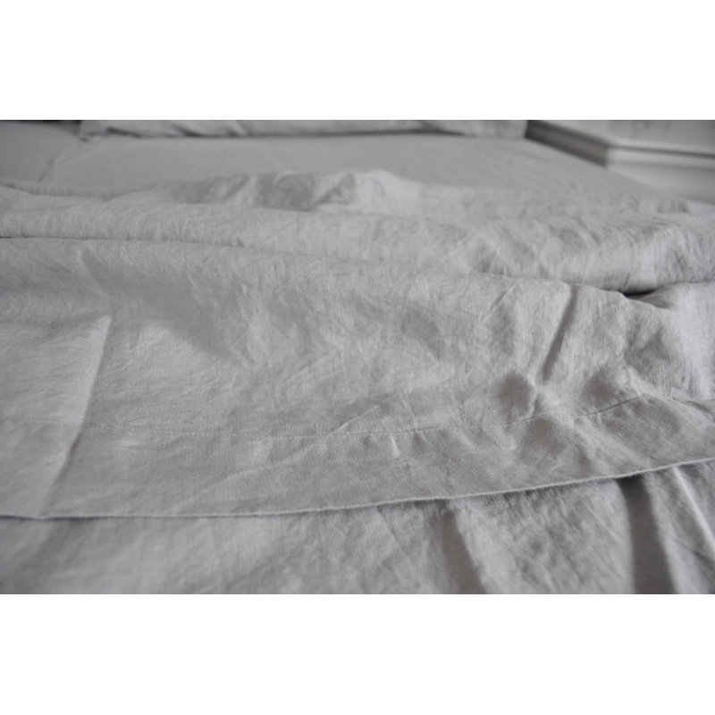 100% Linen Sheet Set, Smokey Gray, King Sheet Set with 2 Pillowcases