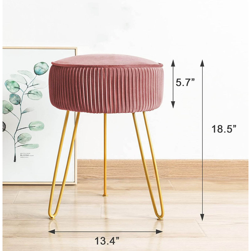 Metal Accent Stool, Pink