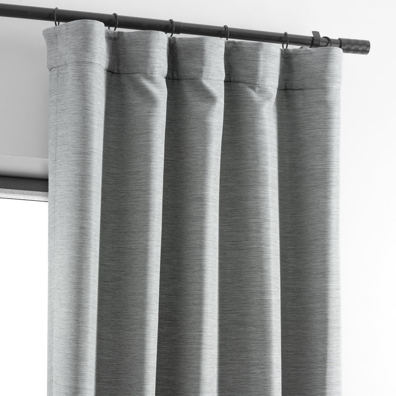 Rideaux obscurcissants en lin synthétique pour chambre et salon Bellino (1 panneau), Gris Vista, L 50 po x L 108 po