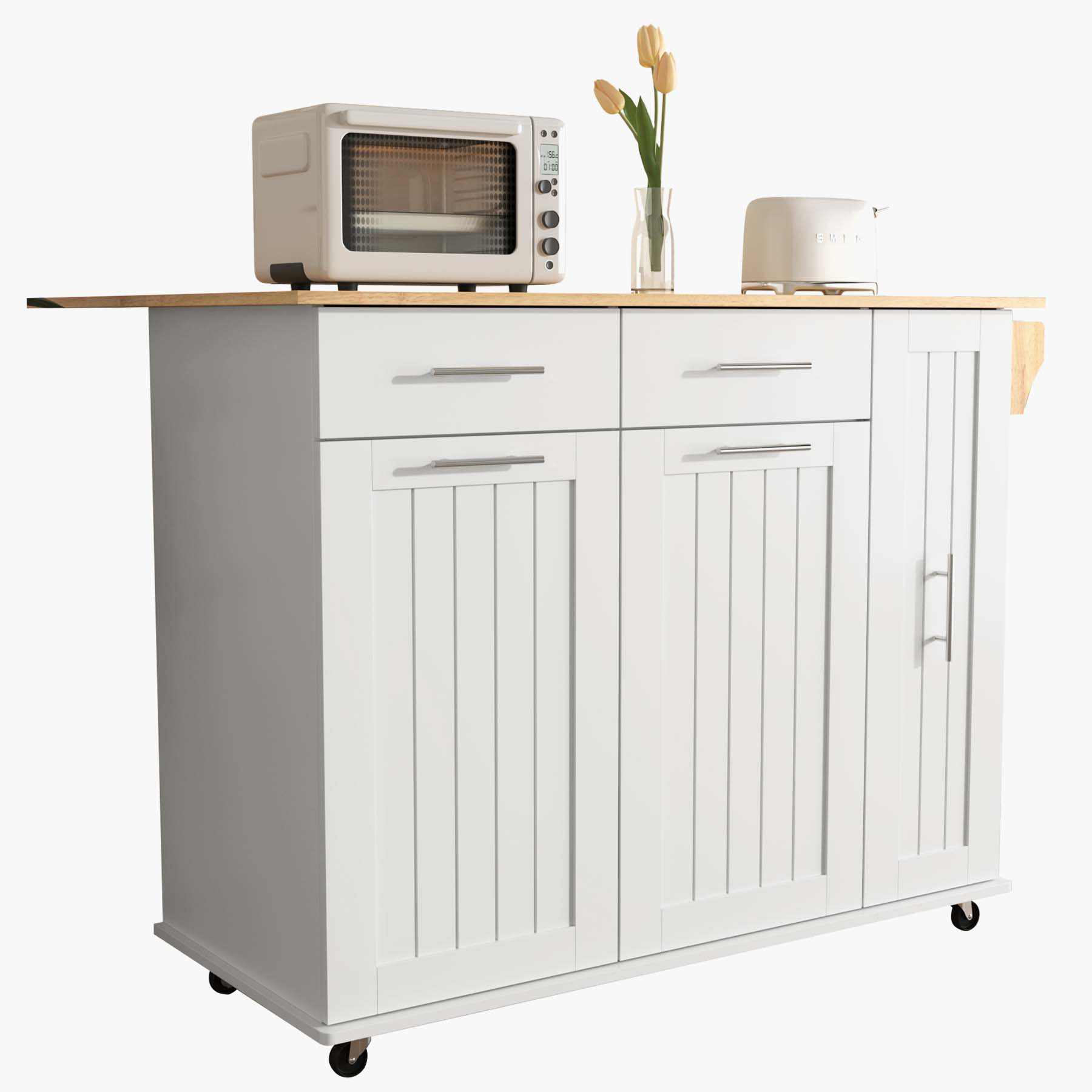 Ophelia & Co. Kitchen Island with Drop Leaf, Kitchen Storage Cart with
