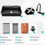 Évier de cuisine noir en acier inoxydable de calibre 16 avec station de travail en acier inoxydable de calibre 16 avec débit innovant, robinet multifonctionnel, guide d'eau en forme de X, revêtement et coussin Nano, accessoires inclus