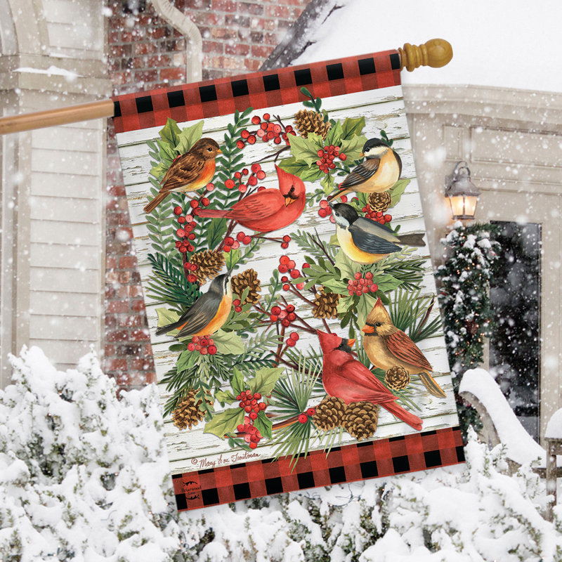 Drapeau maison d'hiver