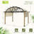 Wood Grain Aluminum Outdoor Pergola with Arched Canopy-109518852