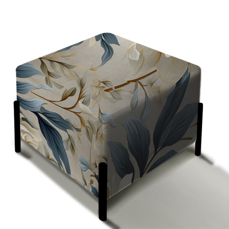 Contemporary Victorian Flourish Victorian - Floral repose-pieds carré