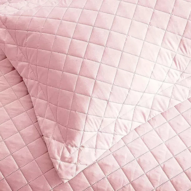 Elegant Comfort Inspiration Embossed Lightweight Bedspread Set – Soft Textured Polyester Coverlet with Pillow Shams, Pink