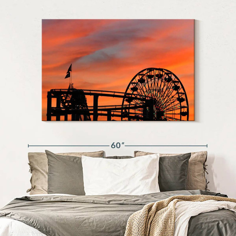 Silhouette de coucher de soleil Kerner Santa Monica, H 34 po x l 51 po