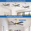 Ventilateur de plafond 52 po avec lumières DEL Damecia-1836628950