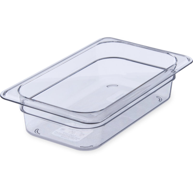 Carlisle Food Service Products Rectangle Plastic Food Storage Container, 2.5", Clear