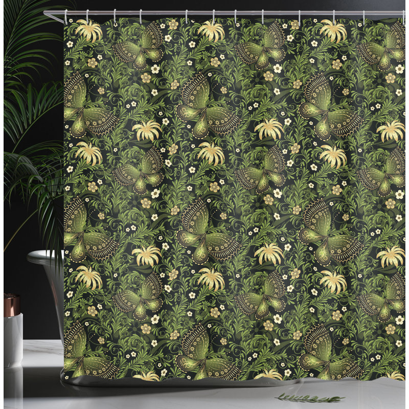 Shower Curtain with Hooks Included, 70"H x 69"W