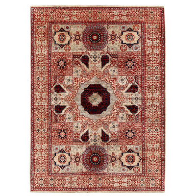 Aryana Wool Oriental Area Rug in Red