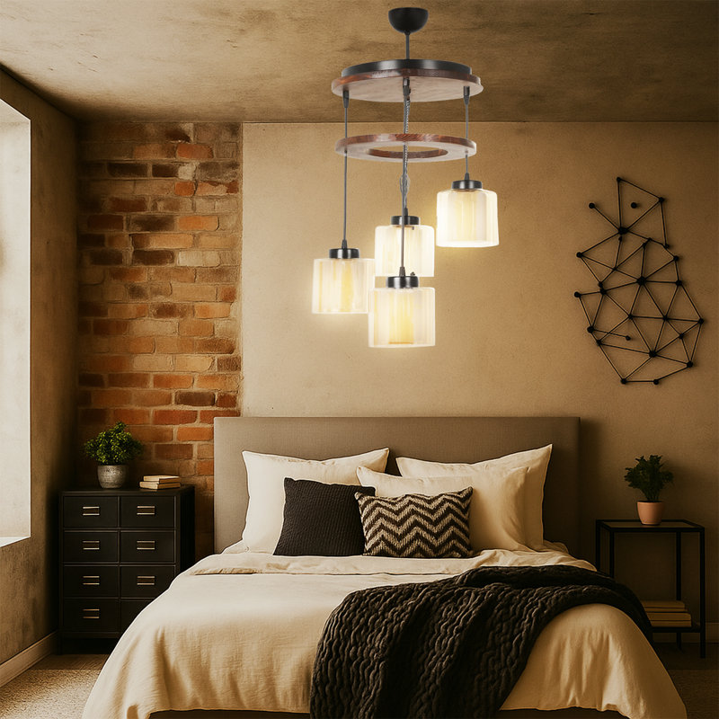 Luminaire suspendu en bois