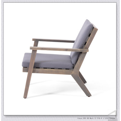 Élégants fauteuils club d'extérieur en bois d'acacia avec coussins durables résistants à l'eau, parfaits pour le patio et le jardin