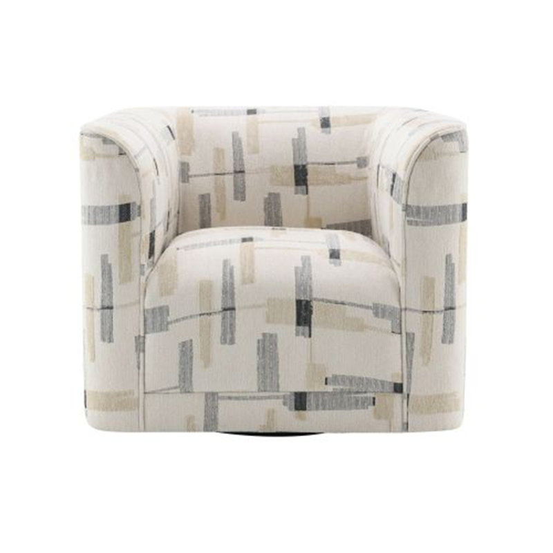 Darya Beige Pattern Fabric Chair with Swivel - Modern & Chic