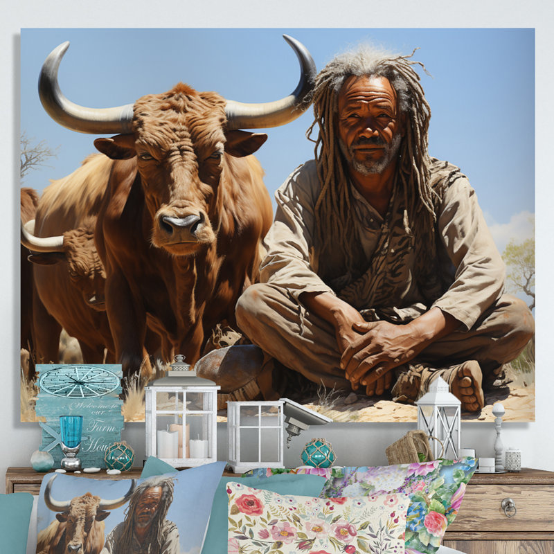 Kenyette, tribus d'Afrique, himba nomade II sur toile, Toile tendue, H 24 po x l 32 po x P 1 po