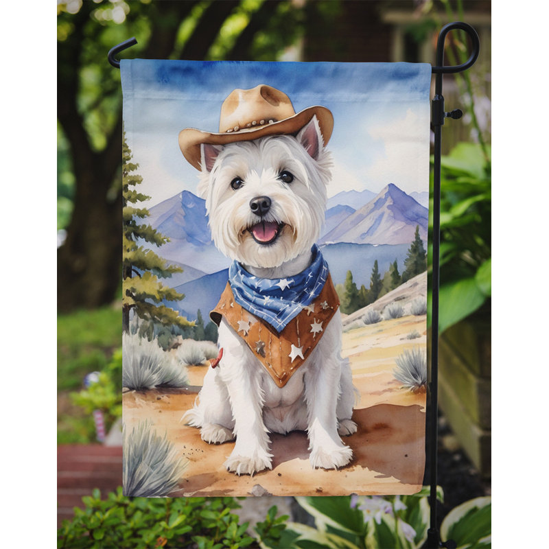 Drapeau Cowboy Welcome Garden, Westie brun