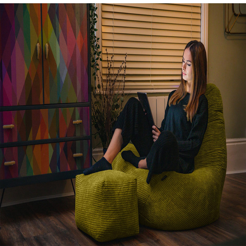 Corduroy Bean Bag Chair, Yellow