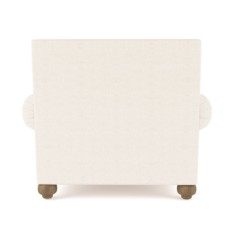 Leroy Armchair, 36" H x 41" W x 43" D, Plush Velvet Alabaster, Weathered