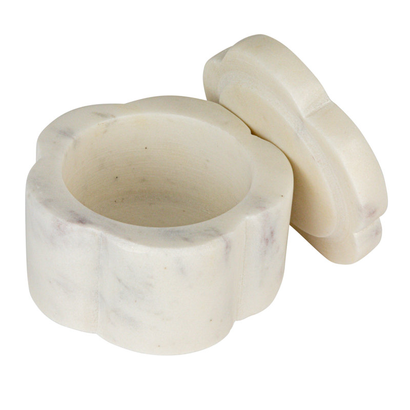 Elegant Marble Pinch Pot With Lid