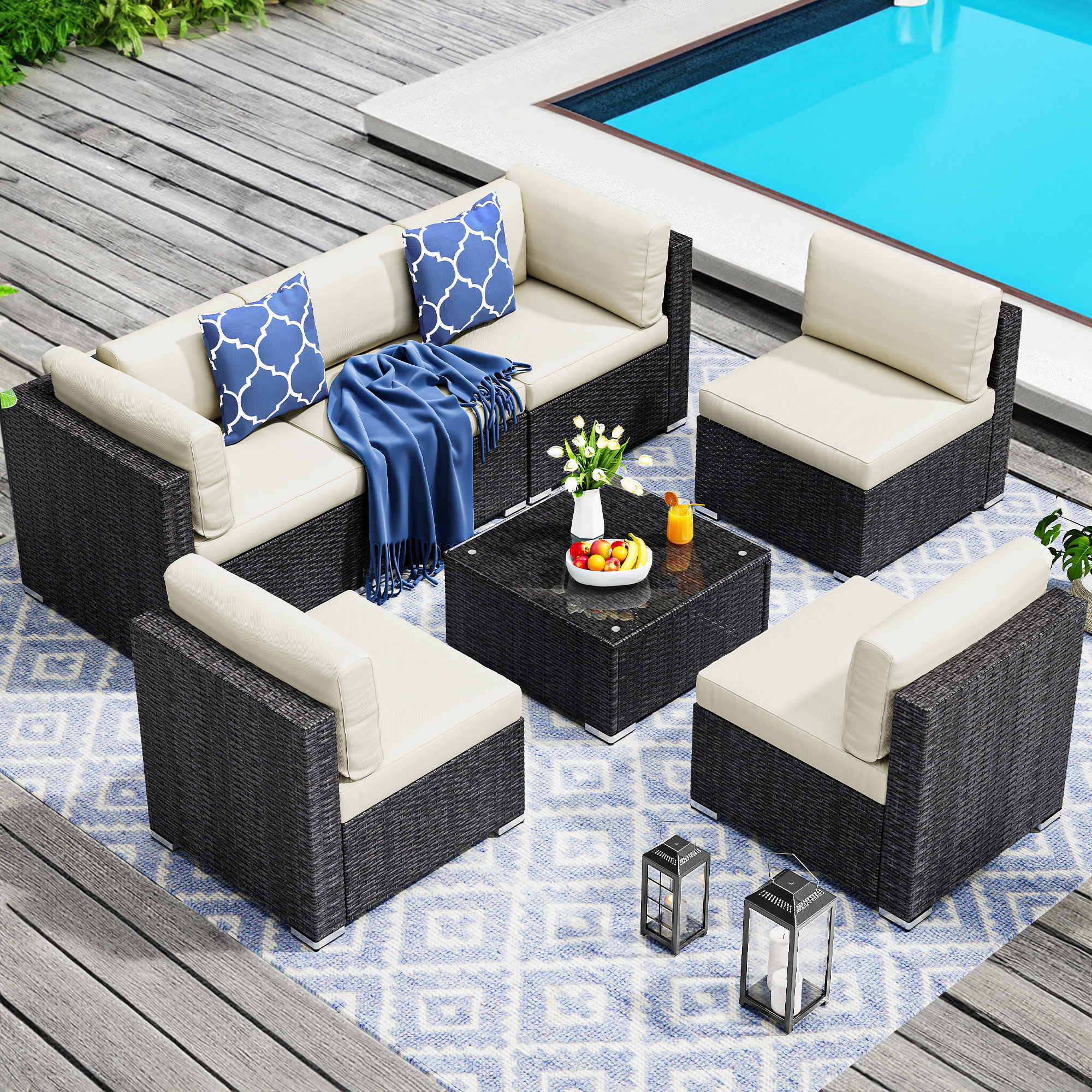 Latitude Run® 7 Pieces Outdoor Patio Furniture Set Wayfair