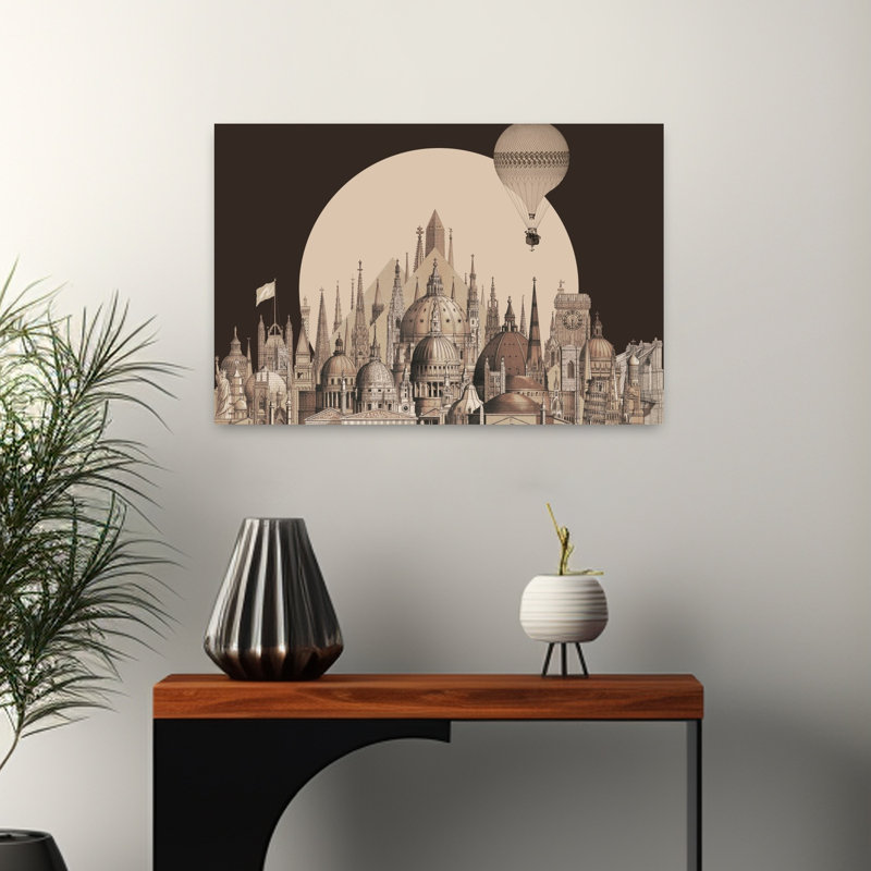 «Global Architectural Fantasy», art abstrait rétro, art mural de ville