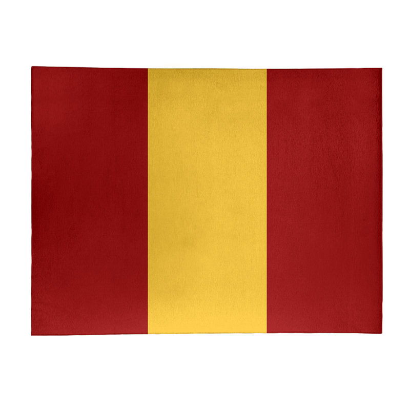 Tapis rouge et jaune en chenille de la collection EBLO2825 - pliable, antidérapant et résistant aux taches
