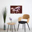Cheval bleu galopant, impression abstraite, cheval moderne-129970518